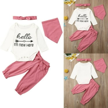Pantalon Leggings 4PCS Newborn Infant Baby Girl Outfits Clothes Set Ange Body Pantalon Leggings 4PCS Newborn Infant Baby Girl Outfits Clothes Set Ange Body